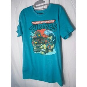 Teenage Mutant Ninja Turtles Graphic T-Shirt Nickelodeon Viacom 2024 Medium Blue